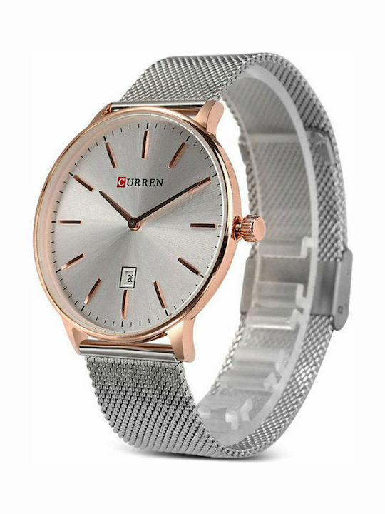 Curren Men's Watch 41mm Battery with Metal Bracelet Silver