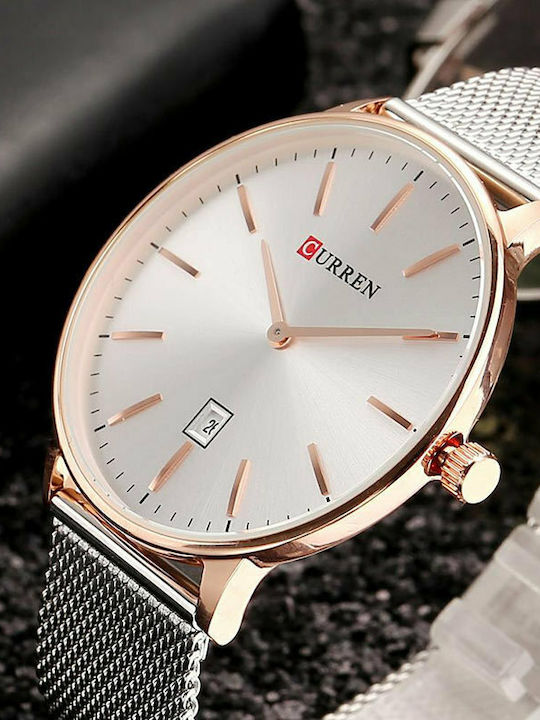 Curren Men's Watch 41mm Battery with Metal Bracelet Silver
