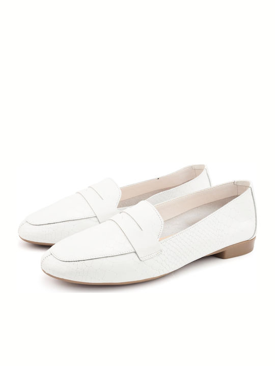 Sante Δερμάτινα Γυναικεία Loafers σε Λευκό Χρώμα