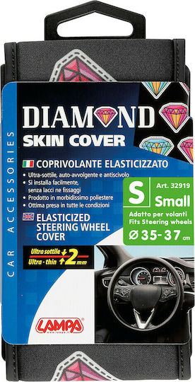 Lampa Car Steering Wheel Cover Skin-Cover Elasticized with Diameter 35-37cm Synthetic Black Diamond