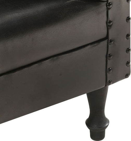 Барел Фотьойл от Естествена Кожа Dark 61x60x68см