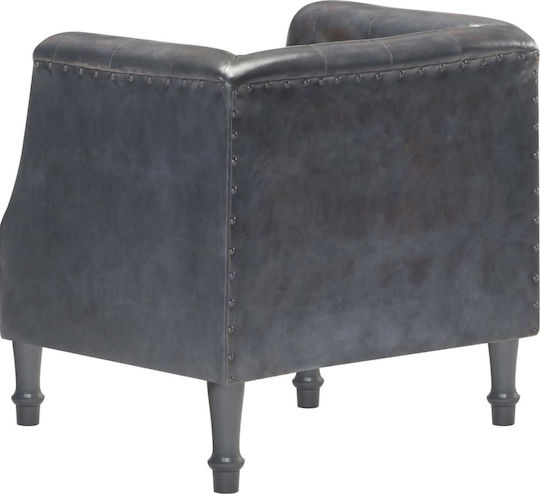 Sessel aus echtem Leder Gray 60x57x64cm