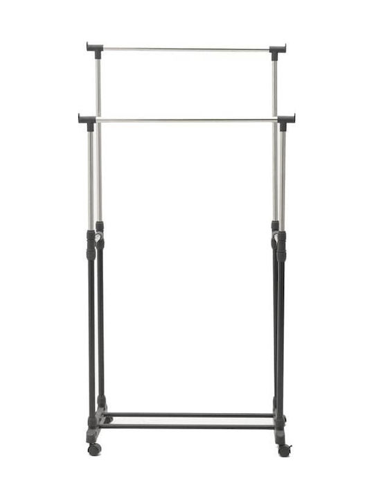 Click Garment Rack Metallic Telescopic In Black Colour 80x41x155cm