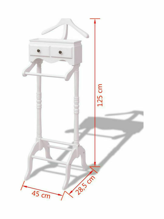vidaXL Kleiderständer Weiß 45x28.5x125cm