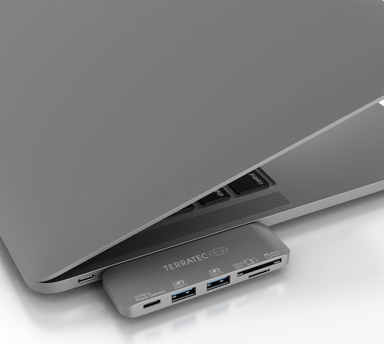 TerraTec Connect C7 Hub 2 Ports USB 3.2 with USB-C Connection Gray