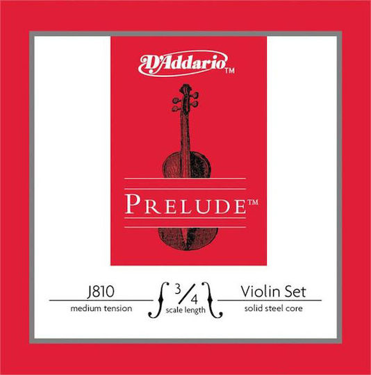 Daddario Set of Steel Strings for Violin 3/4 Prelude Violin 3/4 Medium