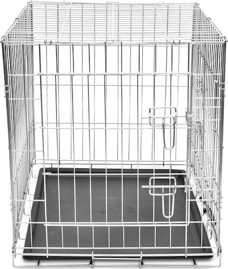 vidaXL Dog Wire Crate with 2 Doors Dog Folding Crate M 76x55x61cm 76x55x61cm
