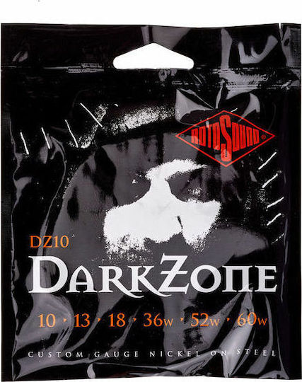 Rotosound Darkzone Set of Nickel Plated Steel Electric Guitar Strings 10 - 60