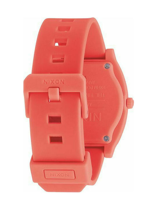 Nixon Time Teller P Ανδρικό Ρολόι 40mm Μπαταρίας με Πορτοκαλί Καουτσούκ Λουράκι