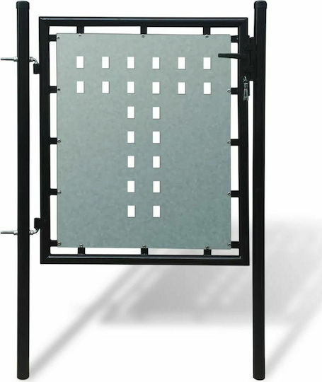 vidaXL Metal Fence Gate in Black Color 1.25x1.0m