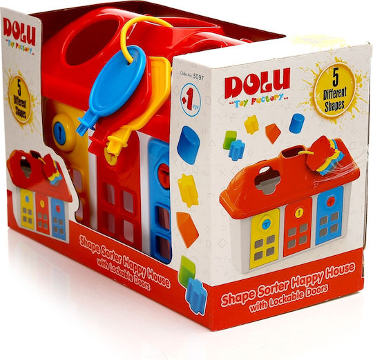 Dolu Παιχνίδι Ταξινόμησης Σχημάτων Shape Sorter Happy House with Lockable Doors για 12+ Μηνών