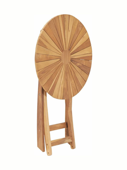 Garten- und Terrassentisch für Kleine Außenbereiche aus Teak Zusammenklappbar 60x60x75cm