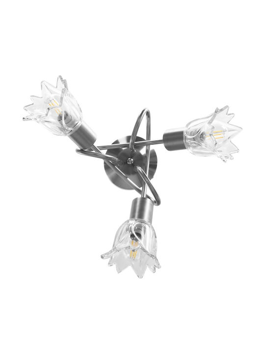 vidaXL Ceiling Mount Light Silver with Socket E14