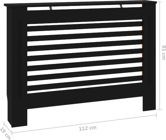 vidaXL Husă Pentru Radiator Din MDF Negru 112x19x81cm
