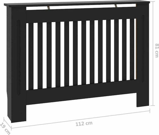 vidaXL Husă Pentru Radiator Din MDF Negru 112x19x81cm