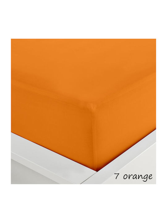 Sunshine Sheet Semi Double with Elastic 120x200+20cm. Menta Orange 7