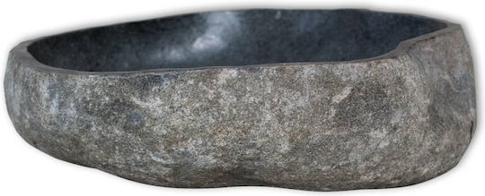 vidaXL River Stone Επικαθήμενος Νιπτήρας Πέτρινος 53x49x15cm Γκρι vidaXL River Stone Επικαθήμενος Νιπτήρας Πέτρινος 53x49x15cm Γκρι