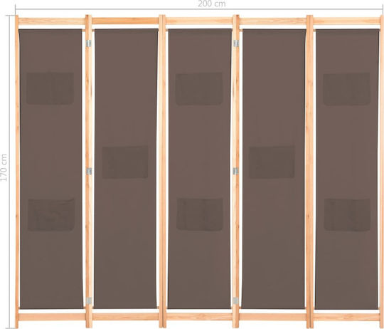 vidaXL Dekorativer Raumteiler Hölzernes mit 4 Paneelen 200x170cm