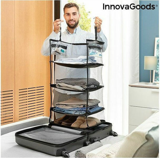 InnovaGoods Sleekbag Υφασμάτινη Κρεμαστή Θήκη Αποθήκευσης Ρούχων σε Μαύρο Χρώμα 45x32x74cm