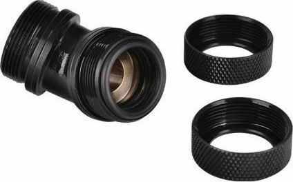 Thermaltake Pacific PETG Tube 45-Degree Dual Compression 16mm OD - Black Fittings Black