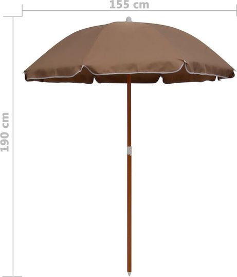 vidaXL Beach Umbrella Diameter 1.8m with UV Protection Beige