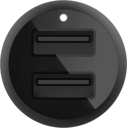 Belkin Φορτιστής Αυτοκινήτου 24W 4.8A με Θύρες: 2xUSB Μαύρος