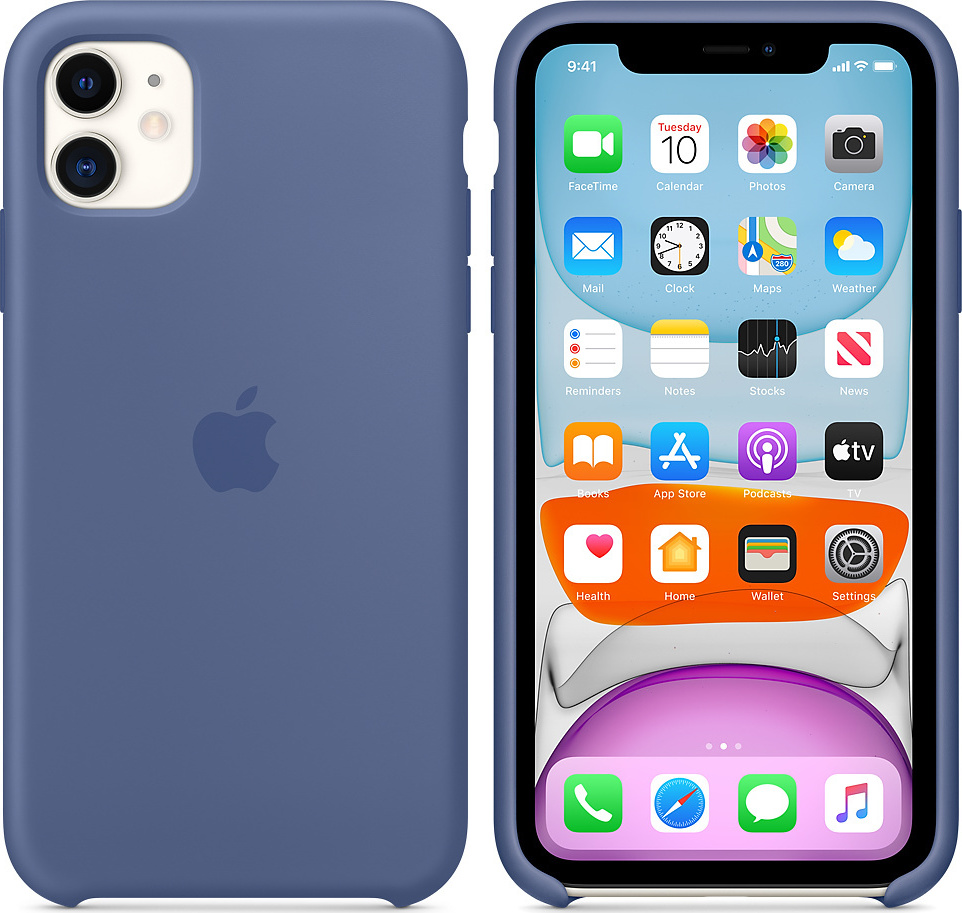 iPhone 11 Silicone Case - Linen Blue - Business - Apple (AE)