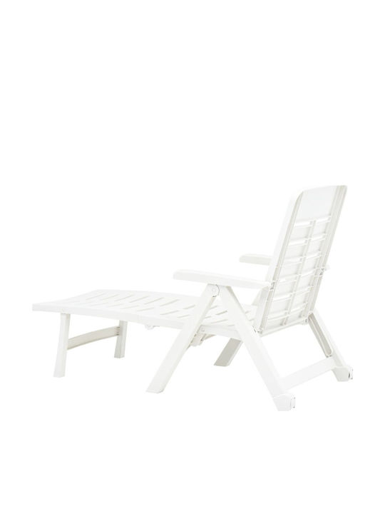 Deckchair Plastic White 189x72x96cm.