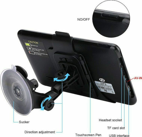 Clever GPS-Gerät mit 7-Zoll-Bildschirm Bluetooth Wi-Fi & Kartensteckplatz
