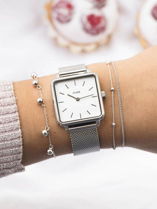 Cluse La Tetragone Women's Watch with Silver Metal Bracelet