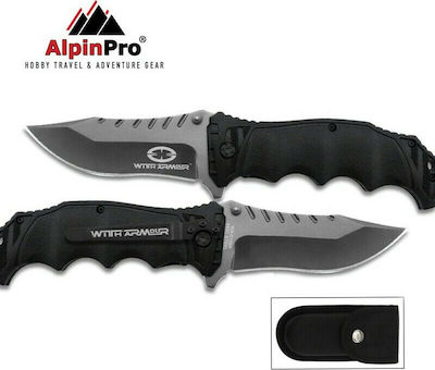 WithArmour Lion Claw K Pocket Knife Black with Blade made of Stainless Steel in Sheath