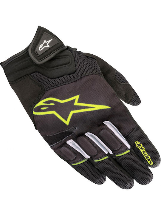 Alpinestars Atom Summer Men's Motorcycle Gloves Black Fluo Yellow