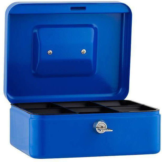 Sax Cash Box with Lock Blue Box M 0-810-04