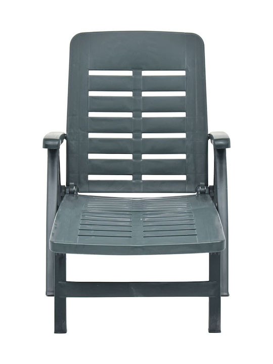 Deckchair Plastic Green 189x72x96cm.