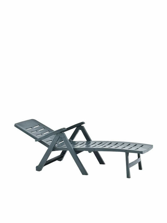 Deckchair Plastic Green 189x72x96cm.