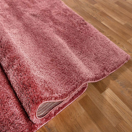 Polcarpet 1820 Σετ Shaggy Χαλιά Κρεβατοκάμαρας Βελουτέ Dark Pink 3τμχ