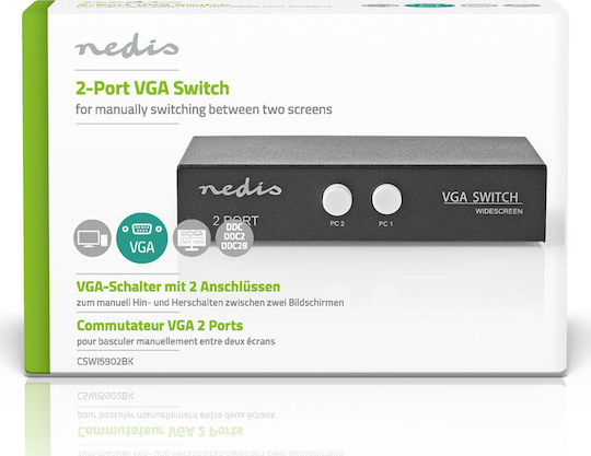 Nedis KVM и превключвател на данни CSWI5902BK