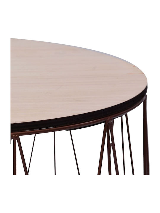 Rund Holz Bronze 2Stück L80xB80xH45cm