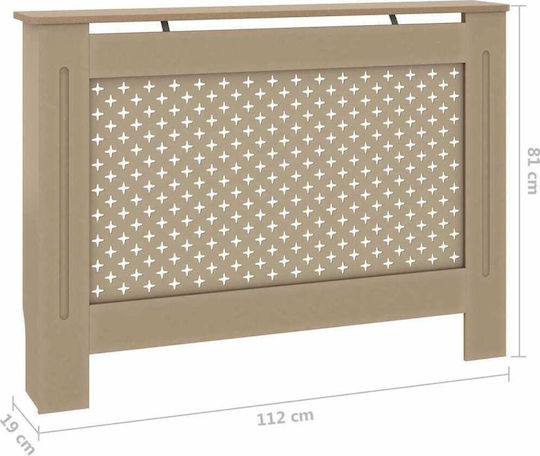 vidaXL Κάλυμμα Καλοριφέρ από MDF Καφέ 112x19x81cm
