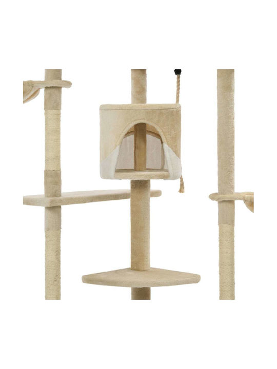 vidaXL Scratching Post Cat Trees Beige 8 levels 103x77x203cm