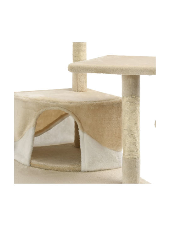 vidaXL Scratching Post Cat Trees Beige 8 levels 103x77x203cm