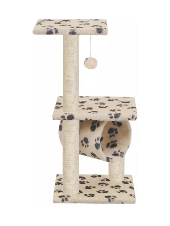 vidaXL Cat Scratching Post Cat Tree In Beige Colour 30x30x65 cm