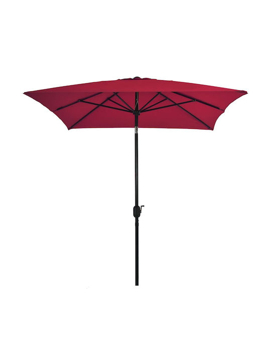 Squared Metal Burgundy Parasol 3x2xH2.52m