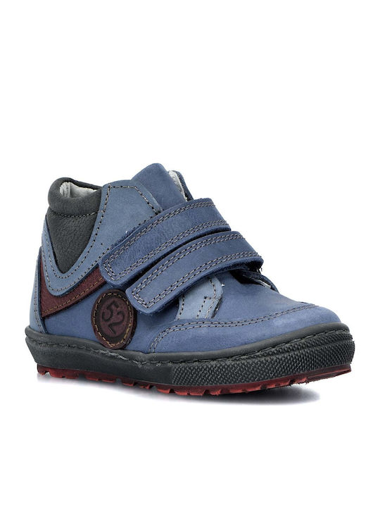 PRIMI PASSI BOOTS FOR BOY ME BLUE RAFFIA LEATHER