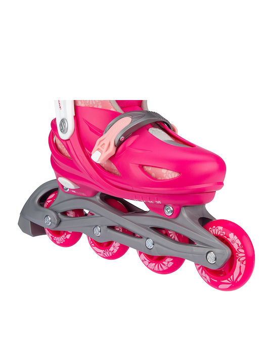 Nijdam Floral Switch Inline Αυξομειούμενα Rollers Ροζ Παιδικά