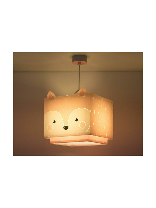 Ango Kids Plastic Single Ceiling Light E27 Little Fox Pink 23W