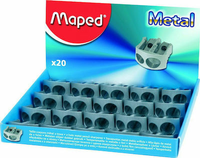 Maped Metallic Double Pencil Sharpener Gray Ασημί