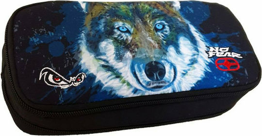 No Fear Box Fear Fluo Wolf Pencil Case with 1 Compartment Blue