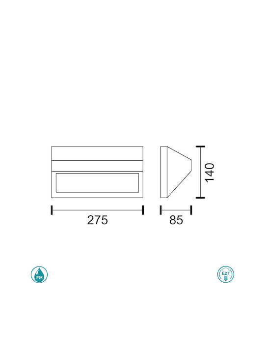 Spot Light Επιτοίχια Εξωτερική Πλαφονιέρα E27 IP54