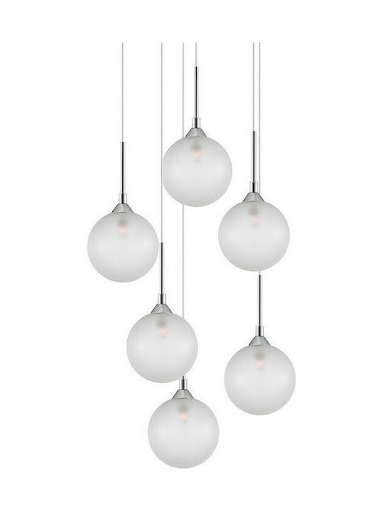 Luma Pendant Chandelier for 6 Bulbs G9 White